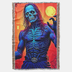 Haunting Zombie Demon In The City Design Throw Blanket