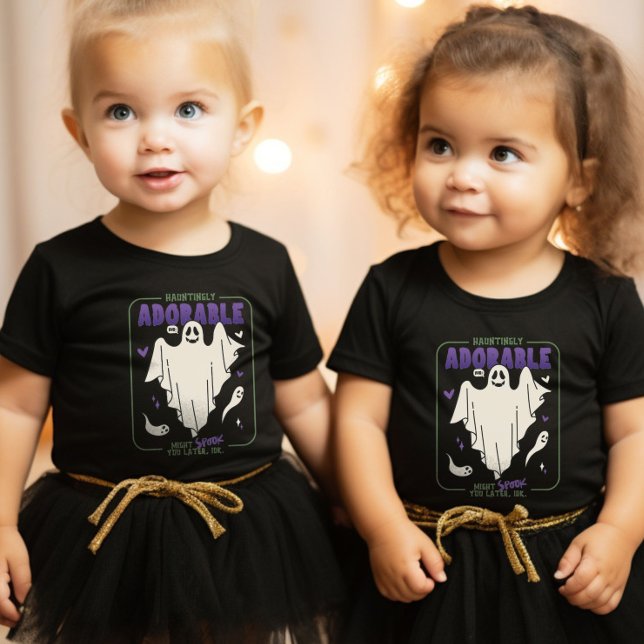 Hauntingly Adorable Funny Halloween Ghost Sayings Baby T-Shirt (Hauntingly Adorable Funny Halloween Ghost Sayings Baby T-Shirt)