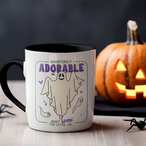 Hauntingly Adorable Funny Halloween Ghost Sayings Mug