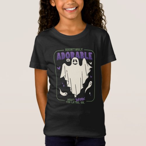 Hauntingly Adorable Funny Halloween Ghost Sayings T_Shirt