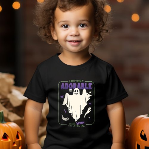Hauntingly Adorable Funny Halloween Ghost Sayings Toddler T_shirt