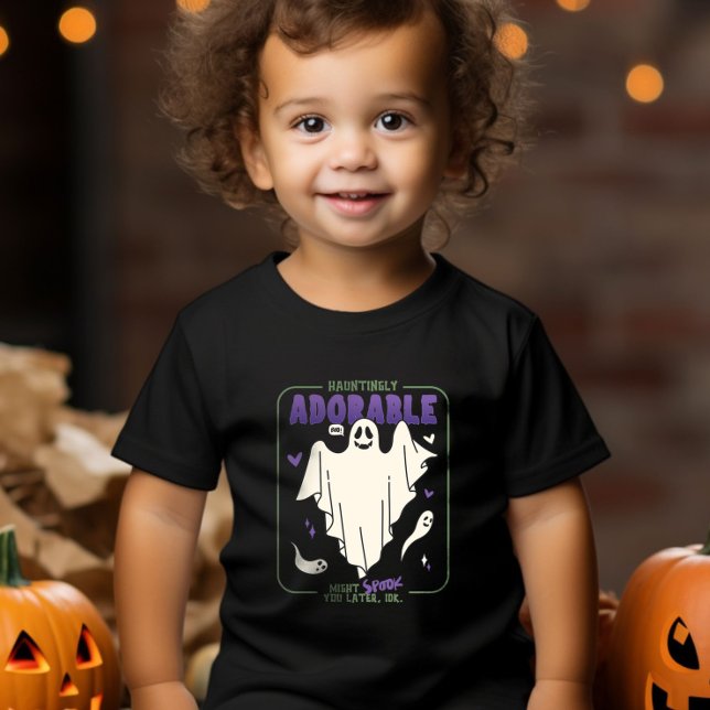 Hauntingly Adorable Funny Halloween Ghost Sayings Toddler T-shirt (Hauntingly Adorable Funny Halloween Ghost Sayings Baby T-Shirt)