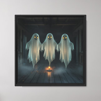 Hauntingly Beautiful Realistic Ghost Trio 👻 Art Canvas Print