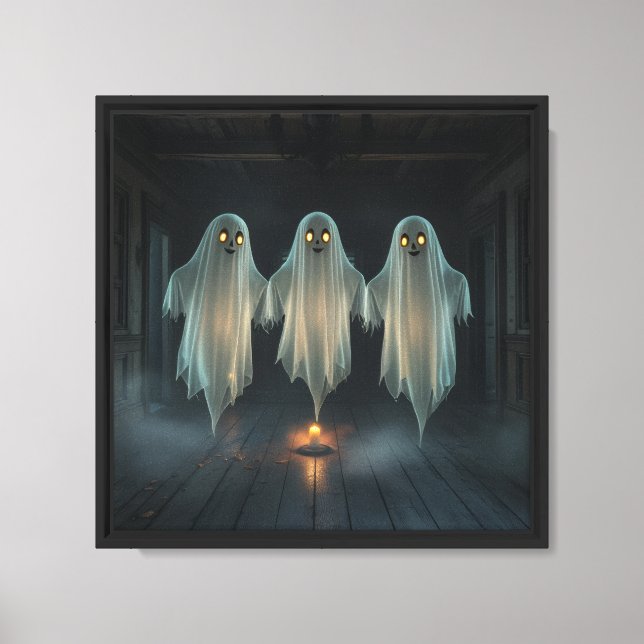 Hauntingly Beautiful Realistic Ghost Trio 👻 Art Canvas Print (Front)