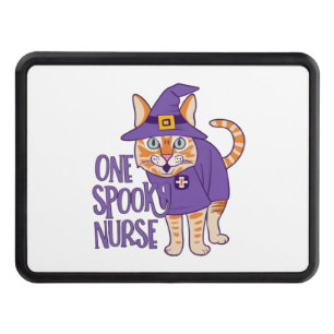 Hauntingly Cute One Spooky Nurse Cat Hitch Cover