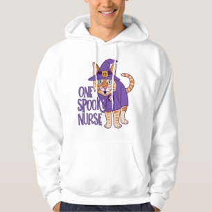 Hauntingly Cute One Spooky Nurse Cat Hoodie