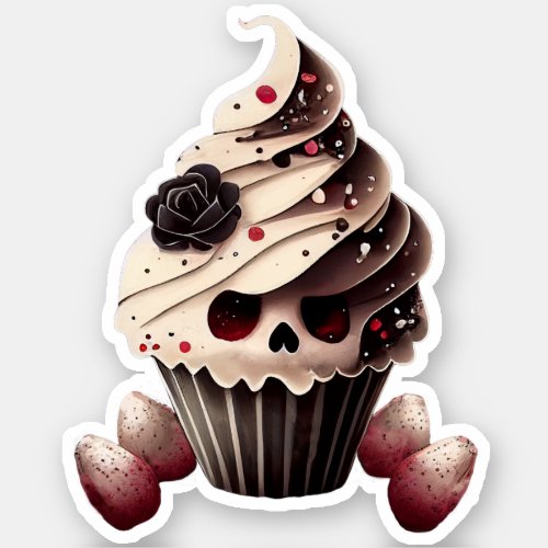 Hauntingly Delicious _ Goth Cupcake Sticker