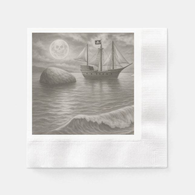 Hauntingly Elegant Pirate Napkins (Front)