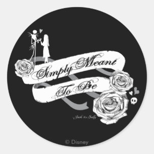 Hauntingly Jack & Sally "Simply Meant To Be" Classic Round Sticker