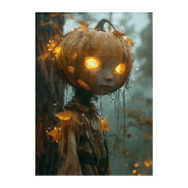 Hauntingly Pumpkin Head Acrylic Print (Front)