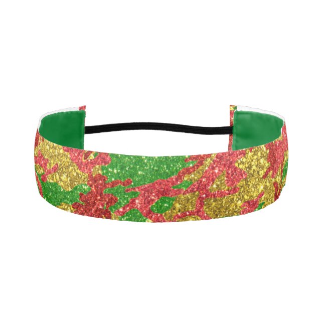 Haus Of Camo Gold Xmas Pattern Athletic Headband (Front)