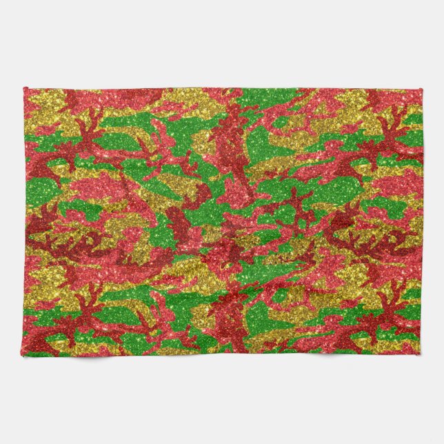 Haus Of Camo Gold Xmas Pattern Kitchen Towel (Horizontal)