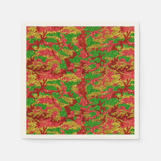 Haus Of Camo Gold Xmas Pattern Napkins (Front)