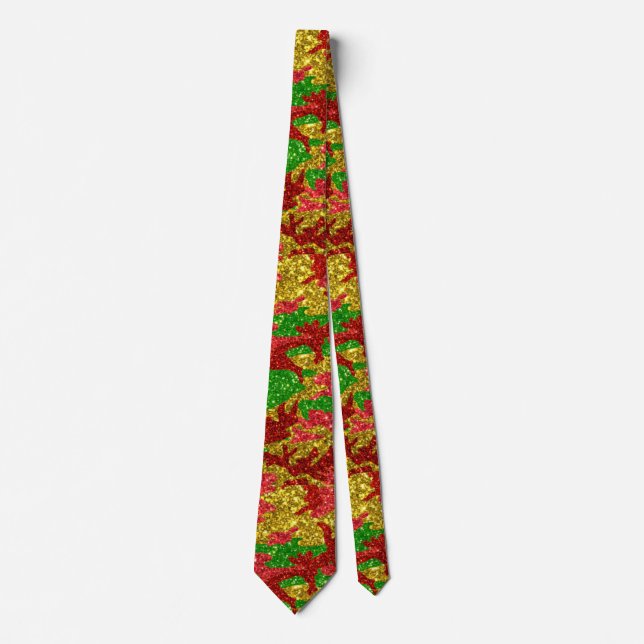 Haus Of Camo Gold Xmas Pattern Neck Tie (Front)