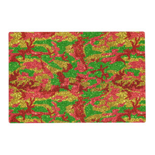 Haus Of Camo Gold Xmas Pattern Placemat