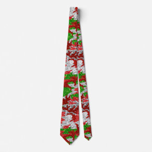 Haus Of Camo Silver Xmas Pattern Neck Tie