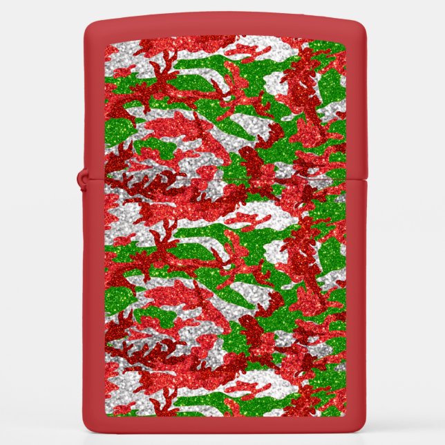 Haus Of Camo Silver Xmas Pattern Zippo Lighter (Front)