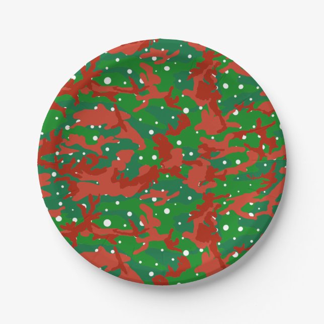 Haus Of Camo Xmas Camouflage Paper Plates (Front)