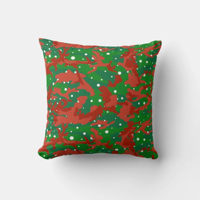Haus Of Camo Xmas Camouflage Throw Pillow (Front)