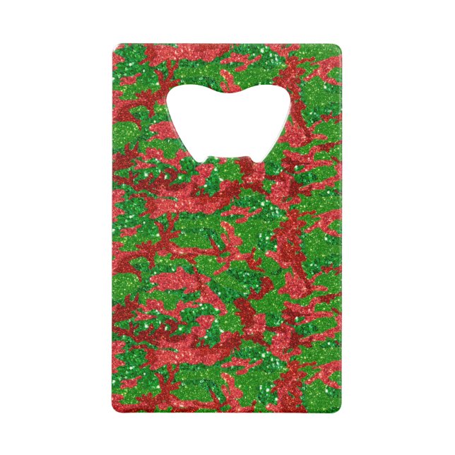 Haus Of Camo Xmas Glitter Camouflage Credit Card Bottle Opener (Front)
