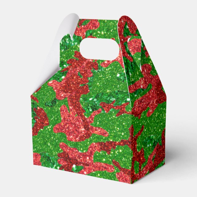 Haus Of Camo Xmas Glitter Camouflage Favor Boxes (Front Side)