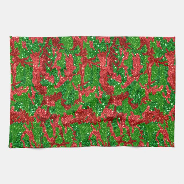 Haus Of Camo Xmas Glitter Camouflage Kitchen Towel (Horizontal)