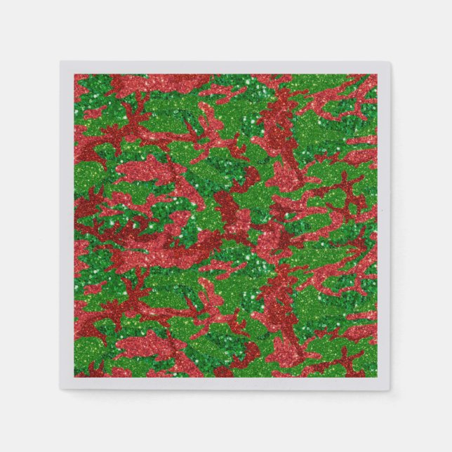 Haus Of Camo Xmas Glitter Camouflage Napkins (Front)