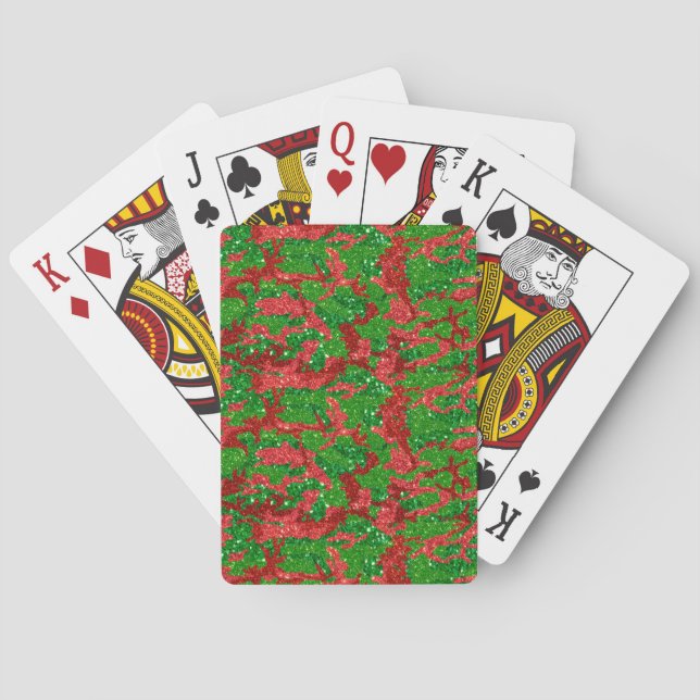 Haus Of Camo Xmas Glitter Camouflage Poker Cards (Back)