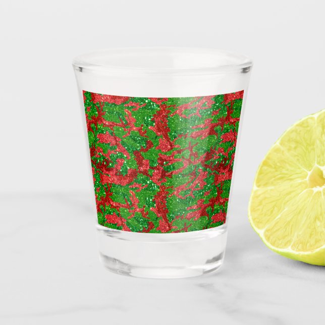 Haus Of Camo Xmas Glitter Camouflage Shot Glass (Front)