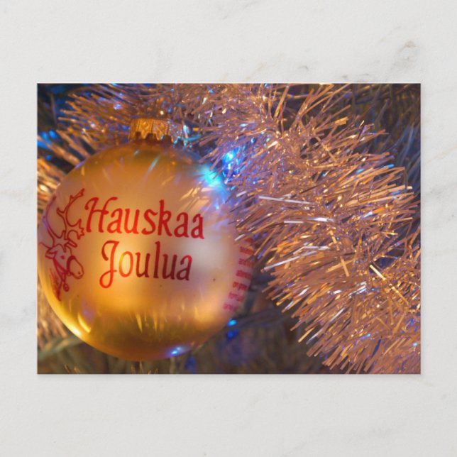 Hauskaa Joulua "Merry Christmas" Holiday Postcard (Front)