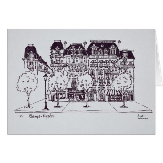 Haussmann Architecture | Champs Elysees Cards (Front Horizontal)