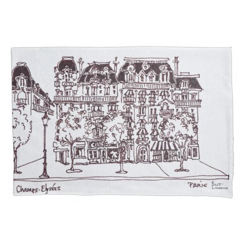 Haussmann Architecture  Champs Elysees Paris Pillow Case