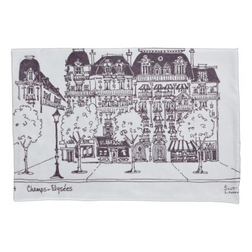 Haussmann Architecture  Champs Elysees Pillowcase