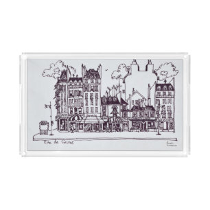 Haussmann Architecture Rue de Sevres Acrylic Tray