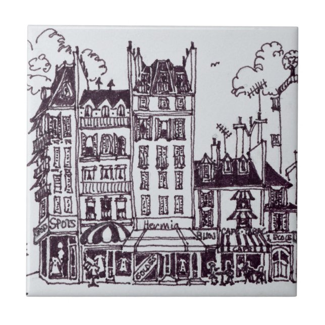 Haussmann Architecture | Rue de Sevres Ceramic Tile (Front)
