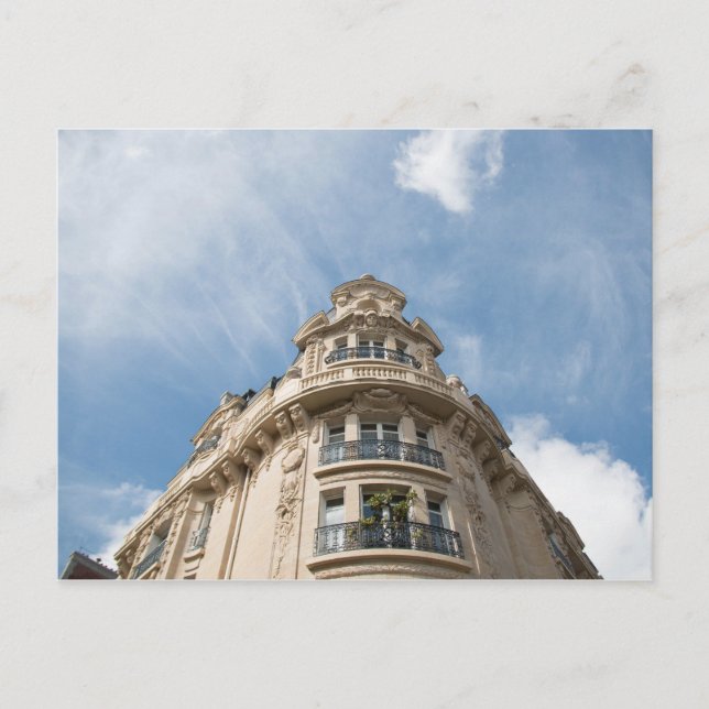 Haussmann Building Corner, Paris Postcard (Front)