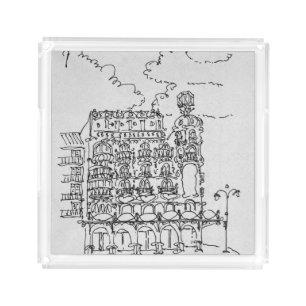 Haussmann Building Rue de Rennes, Paris Acrylic Tray