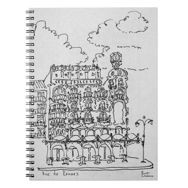 Haussmann Building | Rue de Rennes, Paris Notebook (Front)