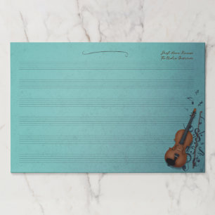 Haute Bohème Turquoose Violin Big Music Manuscript Paper Pad
