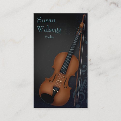 Haute Bohme Violinist Black Business Card