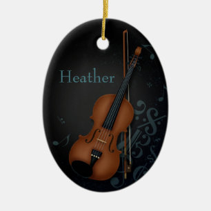 Haute Bohème Violinist Black Ceramic Ornament