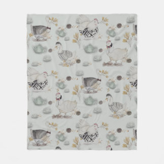 Haute Couture Ducks & Chicken Baby Fleece Blanket