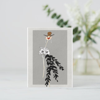 Haute Couture Fashion Illustration Art Postcard