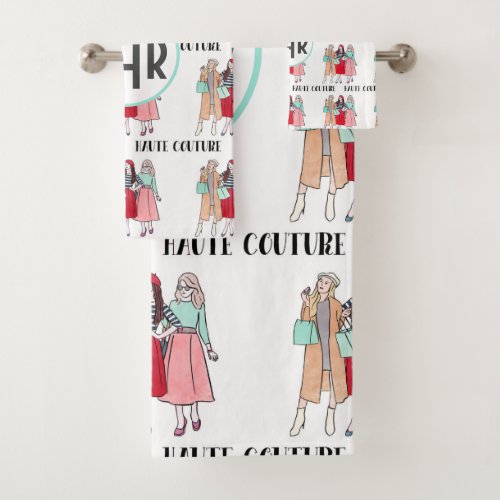Haute Couture  Fashion  Paris  Monogram Bath Towel Set