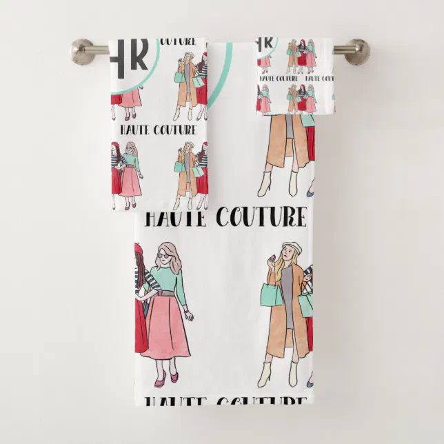 Haute Couture | Fashion | Paris | Monogram Bath Towel Set (Insitu)