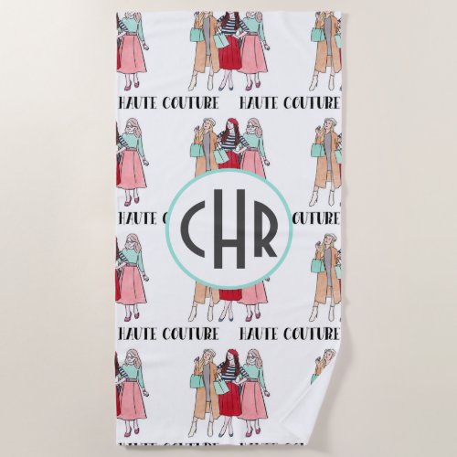 Haute Couture  Fashion  Paris  Monogram Beach Towel