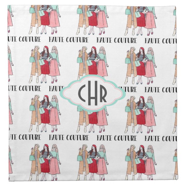 Haute Couture | Fashion | Paris | Monogram Cloth Napkin (Front)