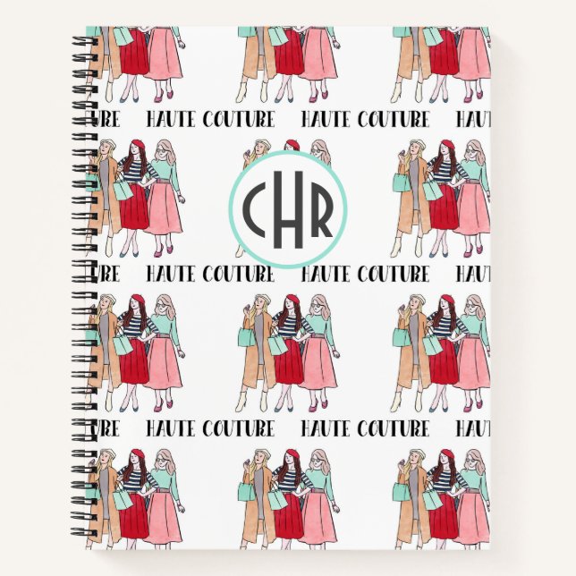 Haute Couture | Fashion | Paris | Monogram Notebook (Front)