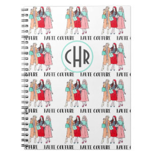 Haute Couture Fashion Paris Monogram Notebook