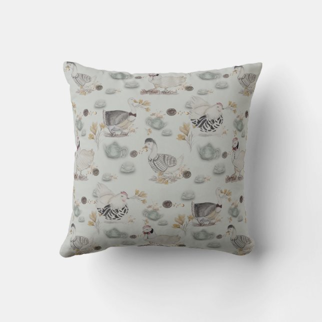 Haute Couture Print Kidsroom Throw Pillow (Back)